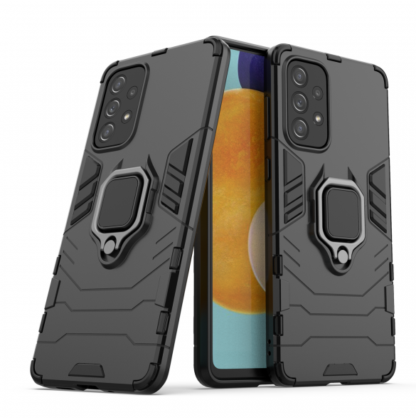 Ring Armour tufft hybridfodral skal + magnetisk hållare för Samsung Galaxy A73 svart