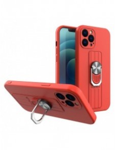 Ring Case silikonfodral med fingergrepp och bas för Xiaomi Redmi Note 11S / Note 11 röd