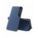 Eco Leather View Case Elegant flip-fodral med stativfunktion för Xiaomi Redmi Note 11S / Note 11 blå