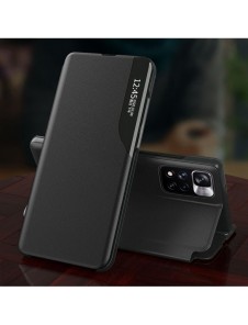 Eco Leather View Case Elegant flip-fodral med stativfunktion för Xiaomi Redmi Note 11S / Note 11 blå
