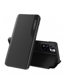 Eco Leather View Case Elegant flip-fodral med stativfunktion för Xiaomi Redmi Note 11S / Note 11 svart
