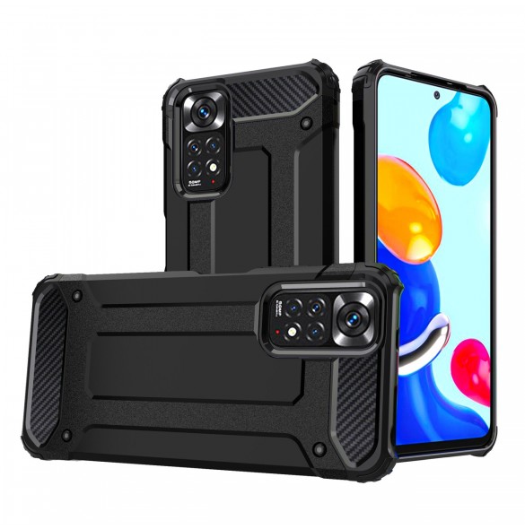 Hybrid Armor Case Tough Rugged Cover för Xiaomi Redmi Note 11S / Note 11 svart