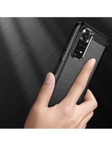 Carbon Case Flexibel Cover Sleeve för Xiaomi Redmi Note 11S / Note 11 svart