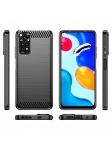 Carbon Case Flexibel Cover Sleeve för Xiaomi Redmi Note 11S / Note 11 svart