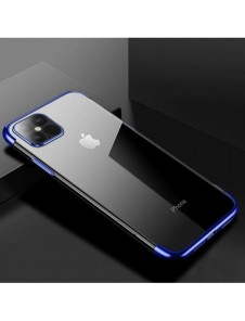 Clear Color fodral TPU gelöverdrag med en metallram för Samsung Galaxy S22 + (S22 Plus) blå