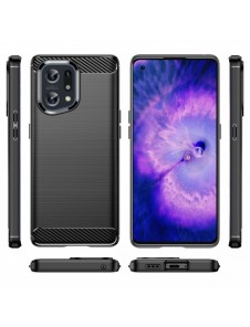Carbon Case flexibelt täckfodral Oppo Find X5 svart