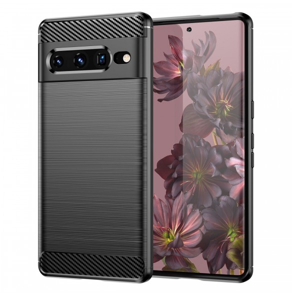 Carbon Case Flexibelt skal för Google Pixel 7 Pro svart