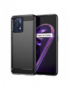 Carbon Case Flexible Cover Realme 9 Pro + (9 Pro Plus) svart