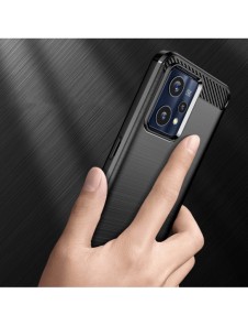 Carbon Case Flexible Cover Realme 9 Pro + (9 Pro Plus) svart