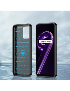 Carbon Case Flexible Cover Realme 9 Pro + (9 Pro Plus) svart