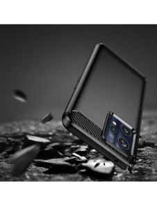 Carbon Case Flexible Cover Realme 9 Pro + (9 Pro Plus) svart