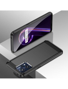 Carbon Case Flexible Cover Realme 9 Pro + (9 Pro Plus) svart