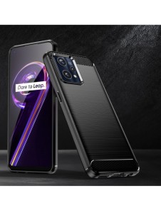 Carbon Case Flexible Cover Realme 9 Pro + (9 Pro Plus) svart