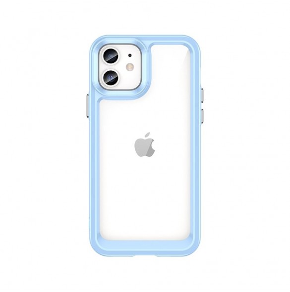 Outer Space Fodral för iPhone 12 hårt skal med gelram blå