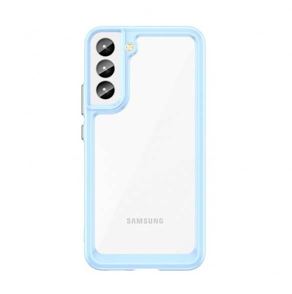 Outer Space Case Cover för Samsung Galaxy S22 + (S22 Plus) Hårt skal med Gel Frame Blå