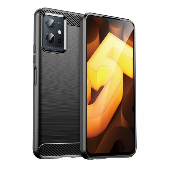 Kolfodral flexibel täckhylsa Vivo Y55 / Y75 / Y33s / iQOO Z6 / iQOO U5 svart