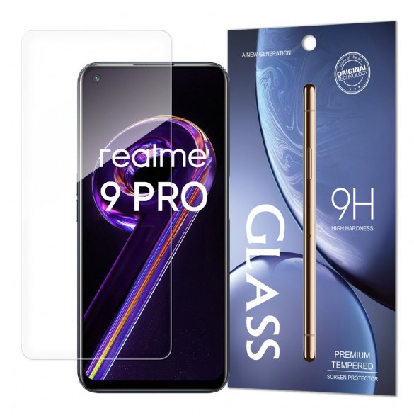 Härdat glas 9H skärmskydd för Realme 9 Pro (förpackning - kuvert)