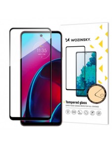 Wozinsky hellim härdat glas Motorola Moto G Stylus 2022 9H helskärmshärdat glas med svart ram