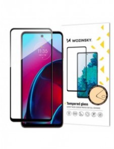 Wozinsky hellim härdat glas Motorola Moto G Stylus 2022 9H helskärmshärdat glas med svart ram