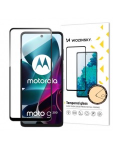 Wozinsky hellim härdat glas Motorola Moto G200 5G 9H helskärmshärdat glas med svart ram