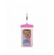 PVC vattentätt telefonfodral med snodd - rosa