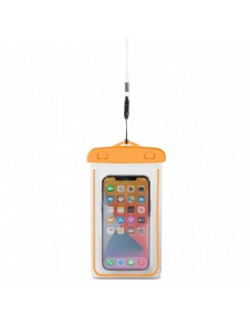 PVC vattentätt telefonfodral med snodd - orange