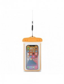 PVC vattentätt telefonfodral med snodd - orange