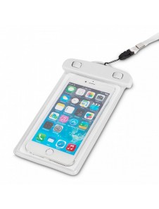 PVC vattentätt telefonfodral med snodd - vit