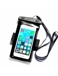 PVC vattentätt telefonfodral med armband - svart