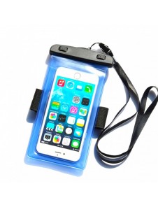 PVC vattentätt telefonfodral med armband - blå