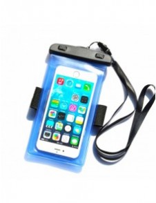 PVC vattentätt telefonfodral med armband - blå