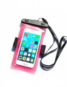 PVC vattentätt telefonfodral med armband - rosa