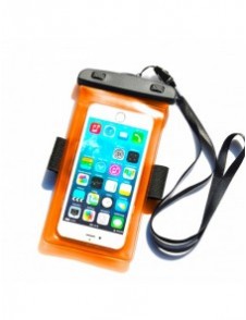 Telefonfodral i PVC vattentätt armband - orange