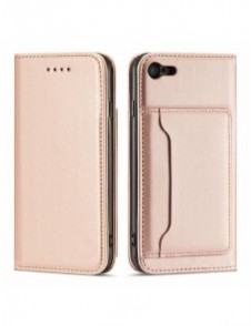 Magnetkortfodral Fodral för iPhone SE 2022 / SE 2020 / iPhone 8 / iPhone 7-väska Plånbokskort Plånboksställ Rosa
