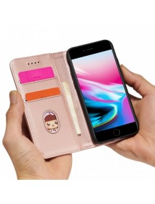 Magnetkortfodral Fodral för iPhone SE 2022 / SE 2020 / iPhone 8 / iPhone 7-väska Plånbokskort Plånboksställ Rosa