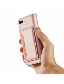 Magnetkortfodral Fodral för iPhone SE 2022 / SE 2020 / iPhone 8 / iPhone 7-väska Plånbokskort Plånboksställ Rosa