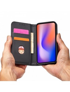 Magnetkortfodral för iPhone 12 täckkort plånbok kortställ svart