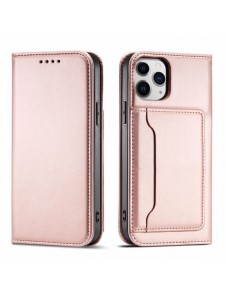 Magnet Kortfodral för iPhone 12 Pouch Card Plånbok Kortställ Rosa
