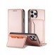 Magnet Kortfodral för iPhone 12 Pouch Card Plånbok Kortställ Rosa