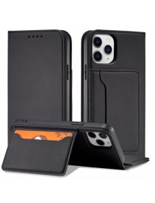 Magnetkortfodral för iPhone 12 Pro Pouch Card Plånbok Korthållare Svart