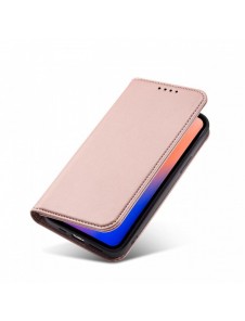 Magnetkortfodral för iPhone 12 Pro Pouch Card Plånbok Kortställ Rosa