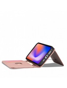 Magnetkortfodral för iPhone 12 Pro Pouch Card Plånbok Kortställ Rosa