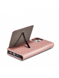 Magnetkortfodral för iPhone 12 Pro Pouch Card Plånbok Kortställ Rosa