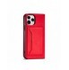 Magnetkortfodral för iPhone 12 Pro Pouch Card Plånbok Korthållare Röd