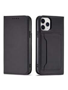 Magnetkortfodral för iPhone 12 Pro Max Pouch Card Plånbok Korthållare Svart