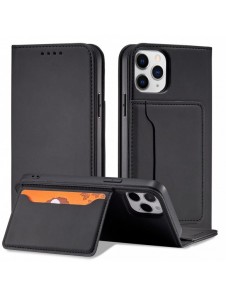 Magnetkortfodral för iPhone 12 Pro Max Pouch Card Plånbok Korthållare Svart