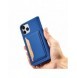 Magnetkortfodral för iPhone 12 Pro Max Pouch Card Plånbok Korthållare Blå