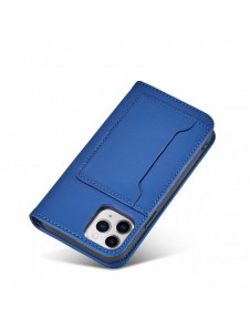 Magnetkortfodral för iPhone 12 Pro Max Pouch Card Plånbok Korthållare Blå