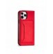 Magnetkortfodral för iPhone 12 Pro Max Pouch Card Plånbok Korthållare Röd
