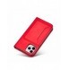 Magnetkortfodral för iPhone 12 Pro Max Pouch Card Plånbok Korthållare Röd